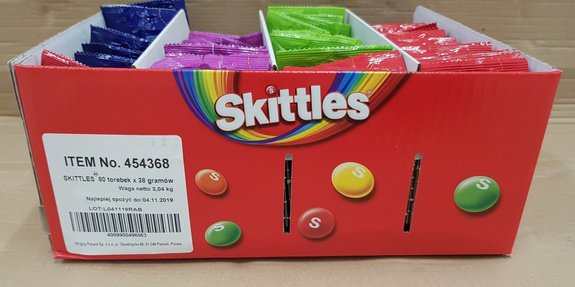 Skittles 80 bags X 38 g Wild Berry x 20 bags , Crazy Sours x 20 bags , Dark side x 20 bags , Fruits x 20 bags - Image 2